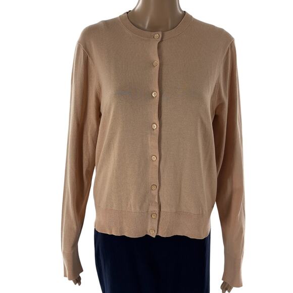 J. Crew Camel Tan Jackie Cotton Blend Cardigan Sweater - Picture 3 of 12